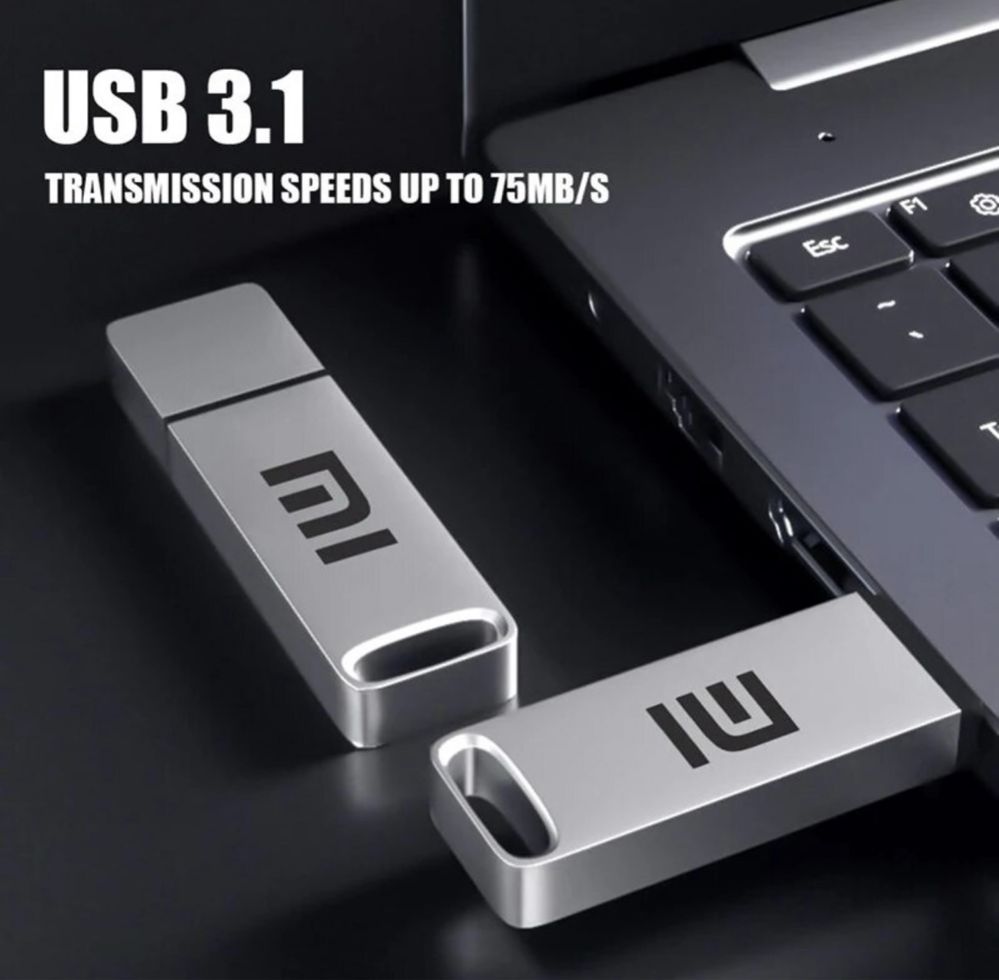 Флешка XIAOMI  2 ТБ USB 3,1 металл крпус. + 2 переходника в подарок