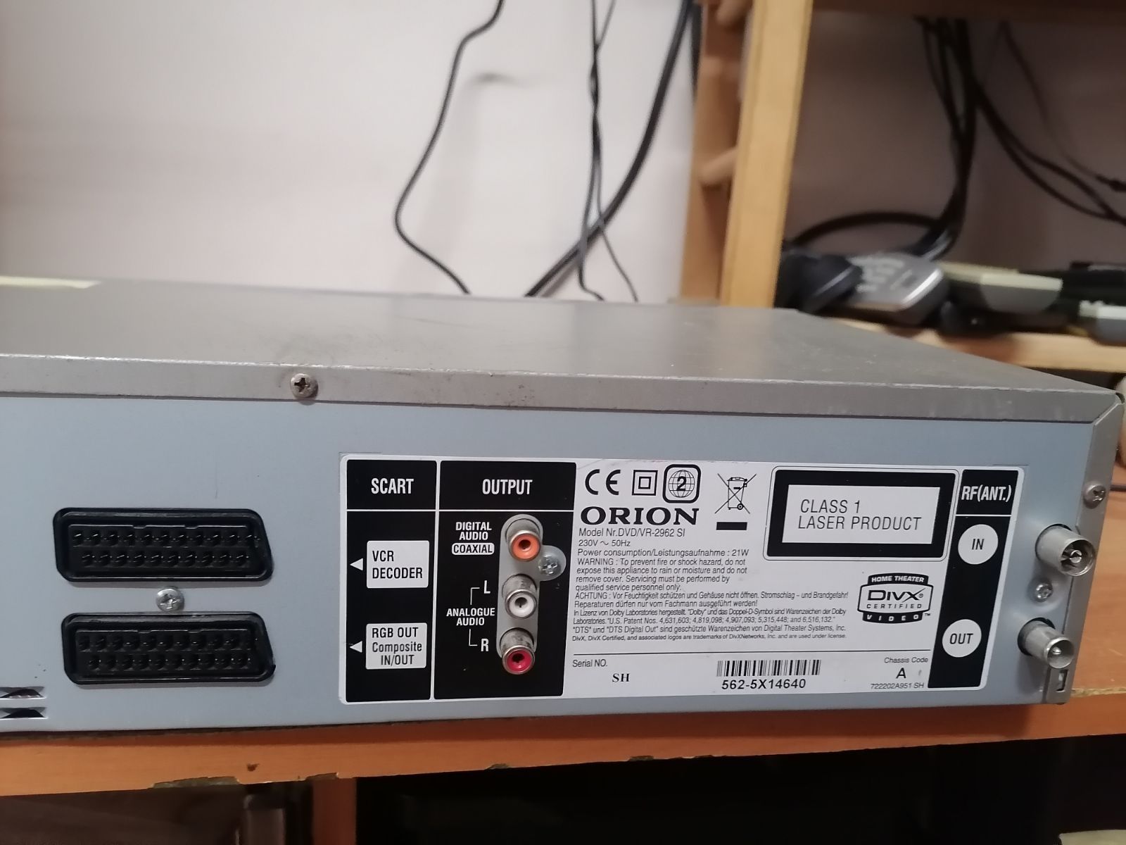 Magnetowid VHS ORION DVD/VR 2962si combo hifi stereo