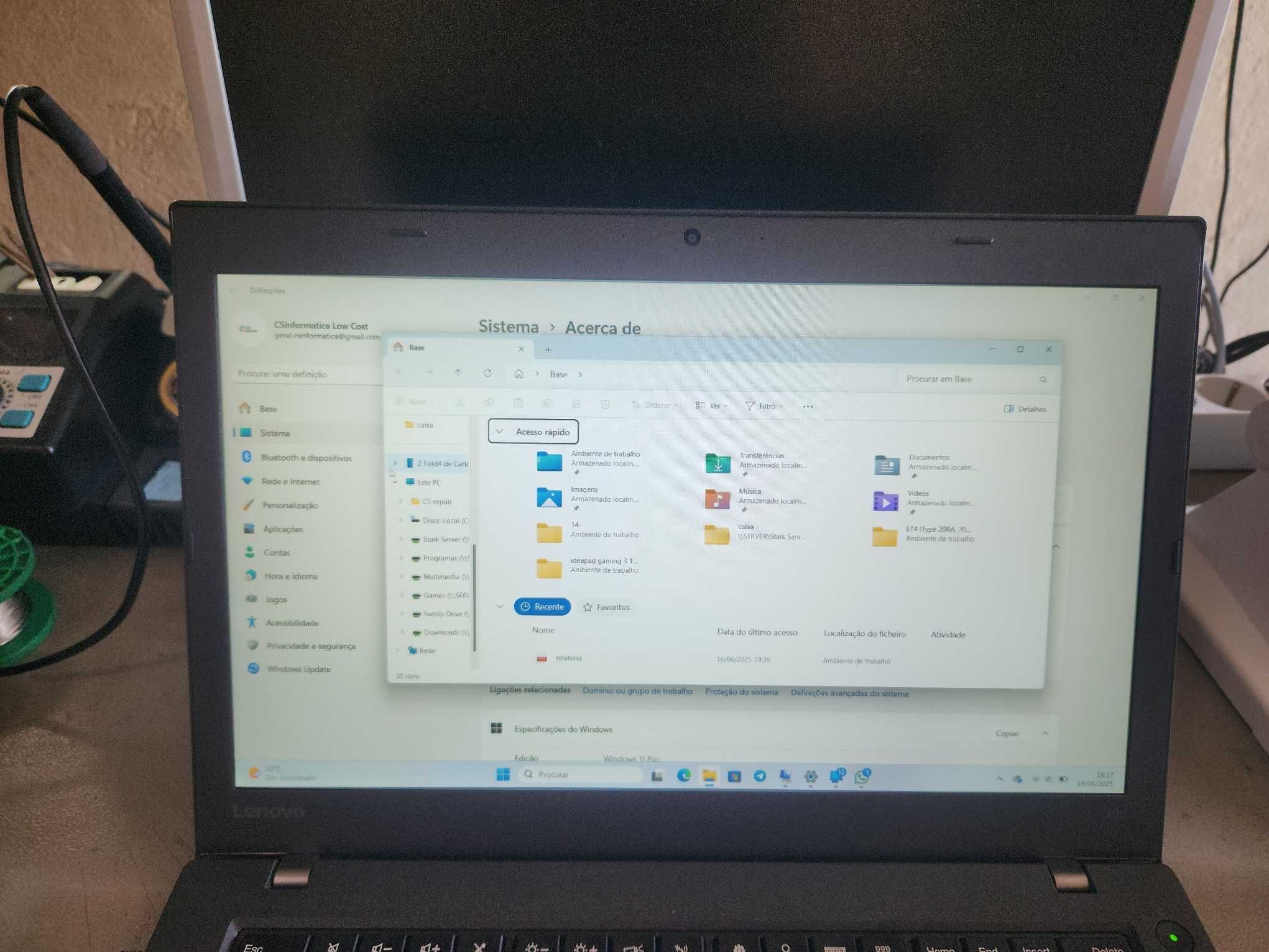 Portátil Lenovo t460