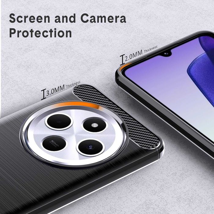 Etui Nakładka Carbon do Xiaomi Redmi 14C + Szkło Hartowane