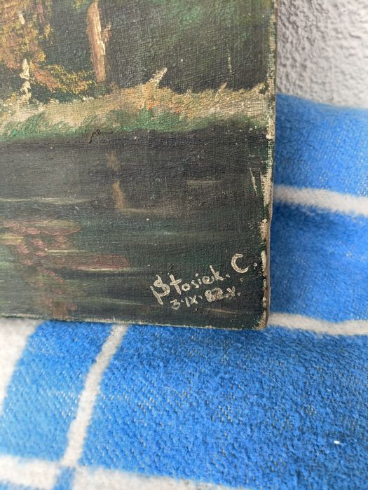 Stary Obraz olejny na płótnie 82r