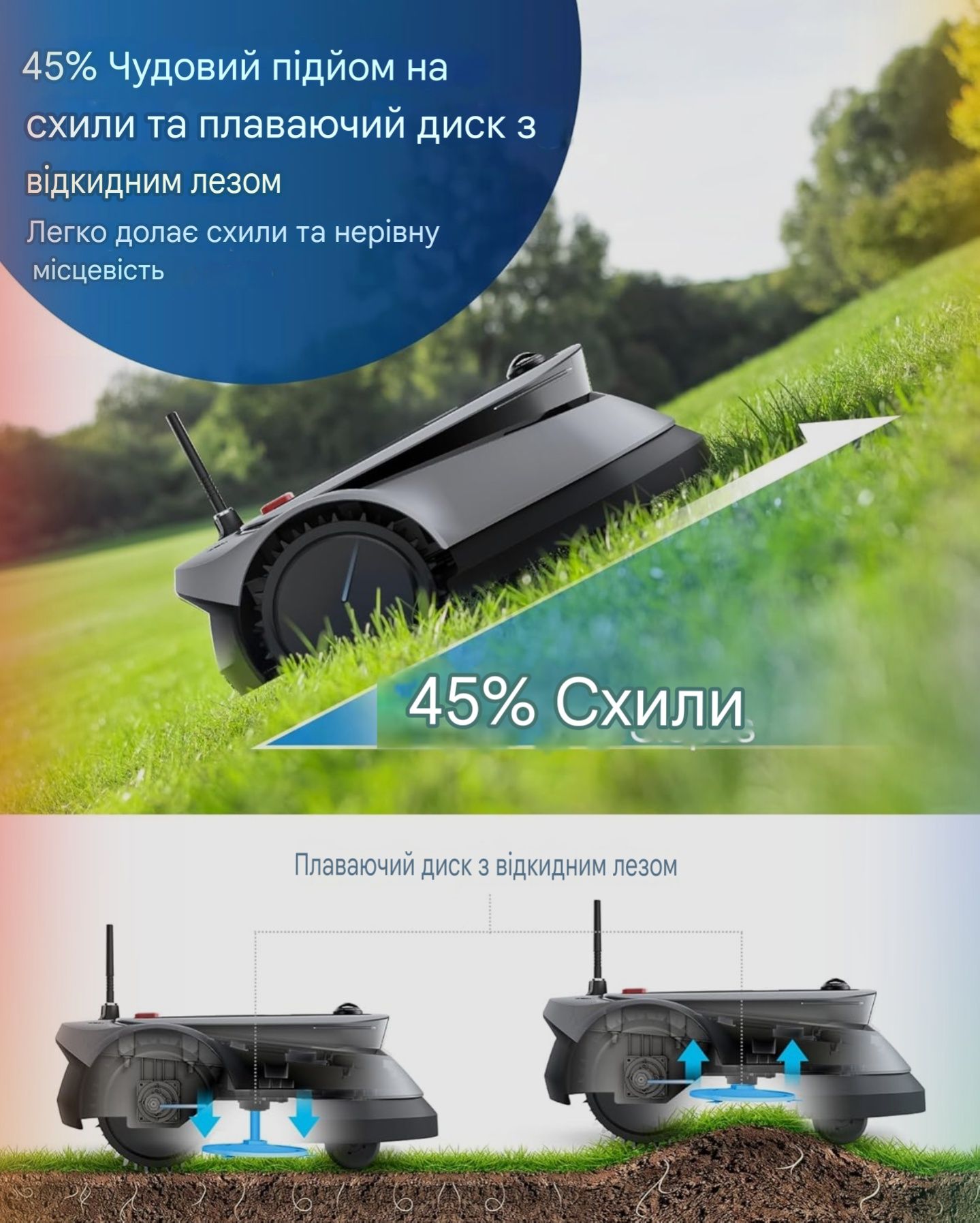 Робот газонокосарка Ecovacs GOAT G1 800