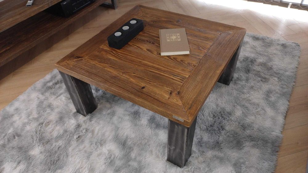 Zestaw stolik kawowy + boczny ze starego drewna LOFT OASIS