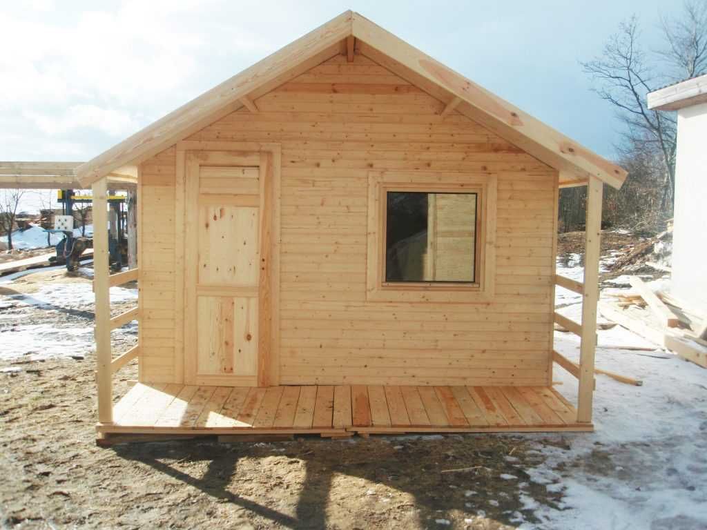 Domek drewniany 4×3 Taras zadaszony 120 cm