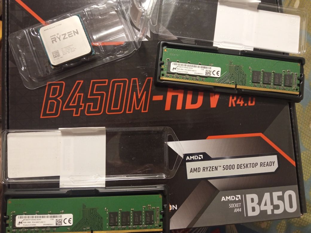 Комплект Ryzen 5 B450 12 DDR4(8+4) + Охлад