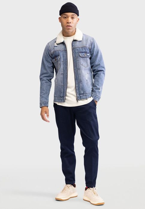 Kurtka jeansowa z przetarciami i kożuchem Redefined Rebel M