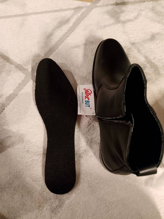 Eleganckie czarne botki skórzane / Chelsea boots