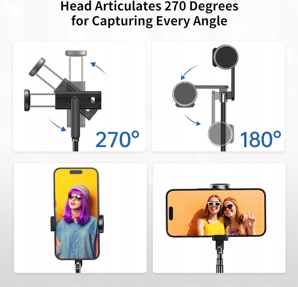 Bluetooth selfie stick aluminiowy statyw do telefonu komórkowego 3 w 1