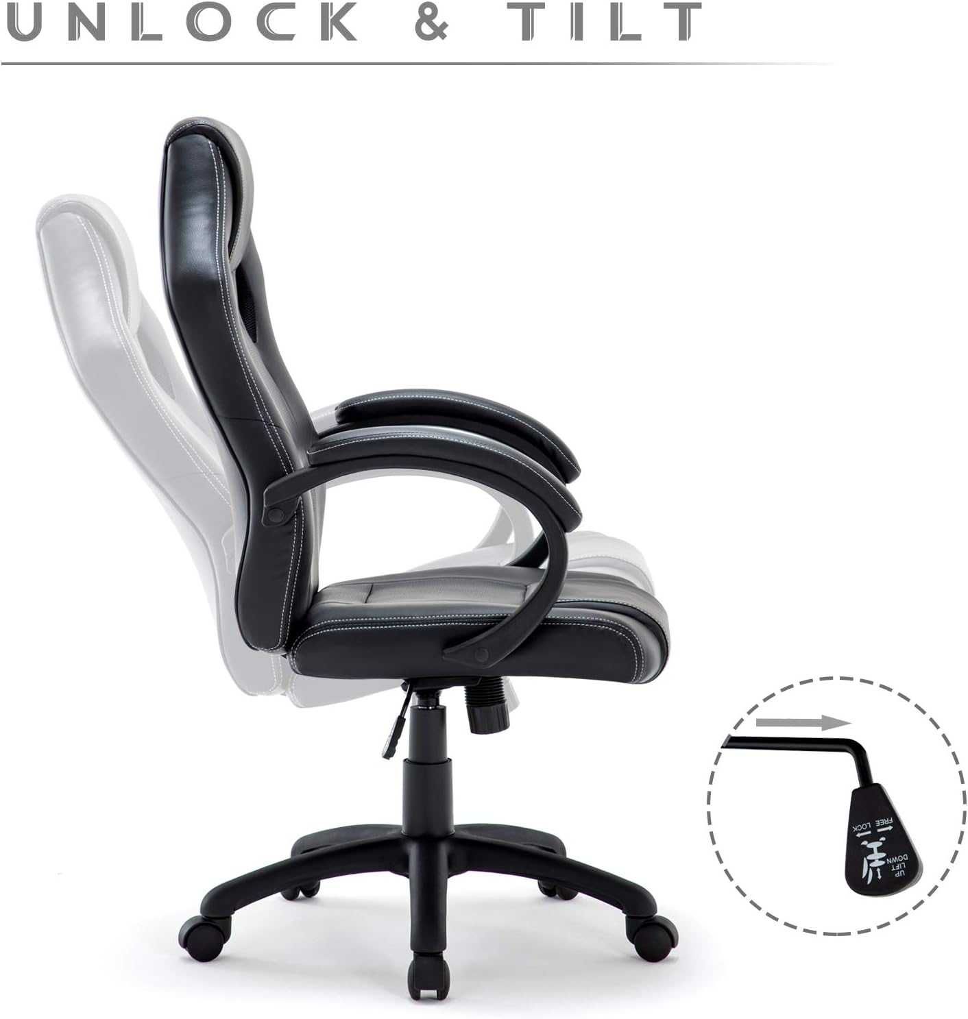 Nowy Fotel obrotowy biurowy gamingowy IWMH czarny