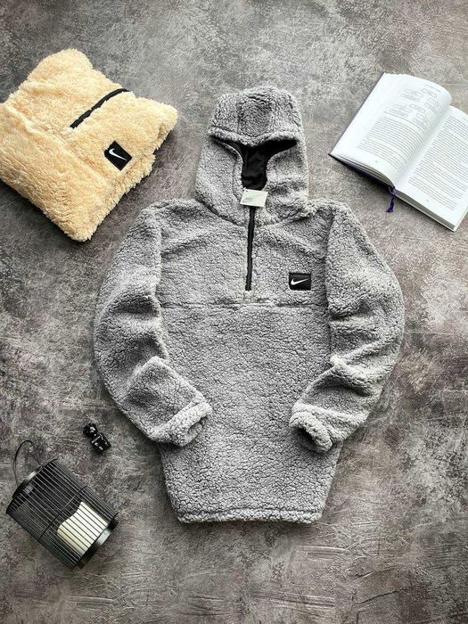 Худі чоловіче Nike Sherpa Hoodie кофта толстовка зимова тедді найк
