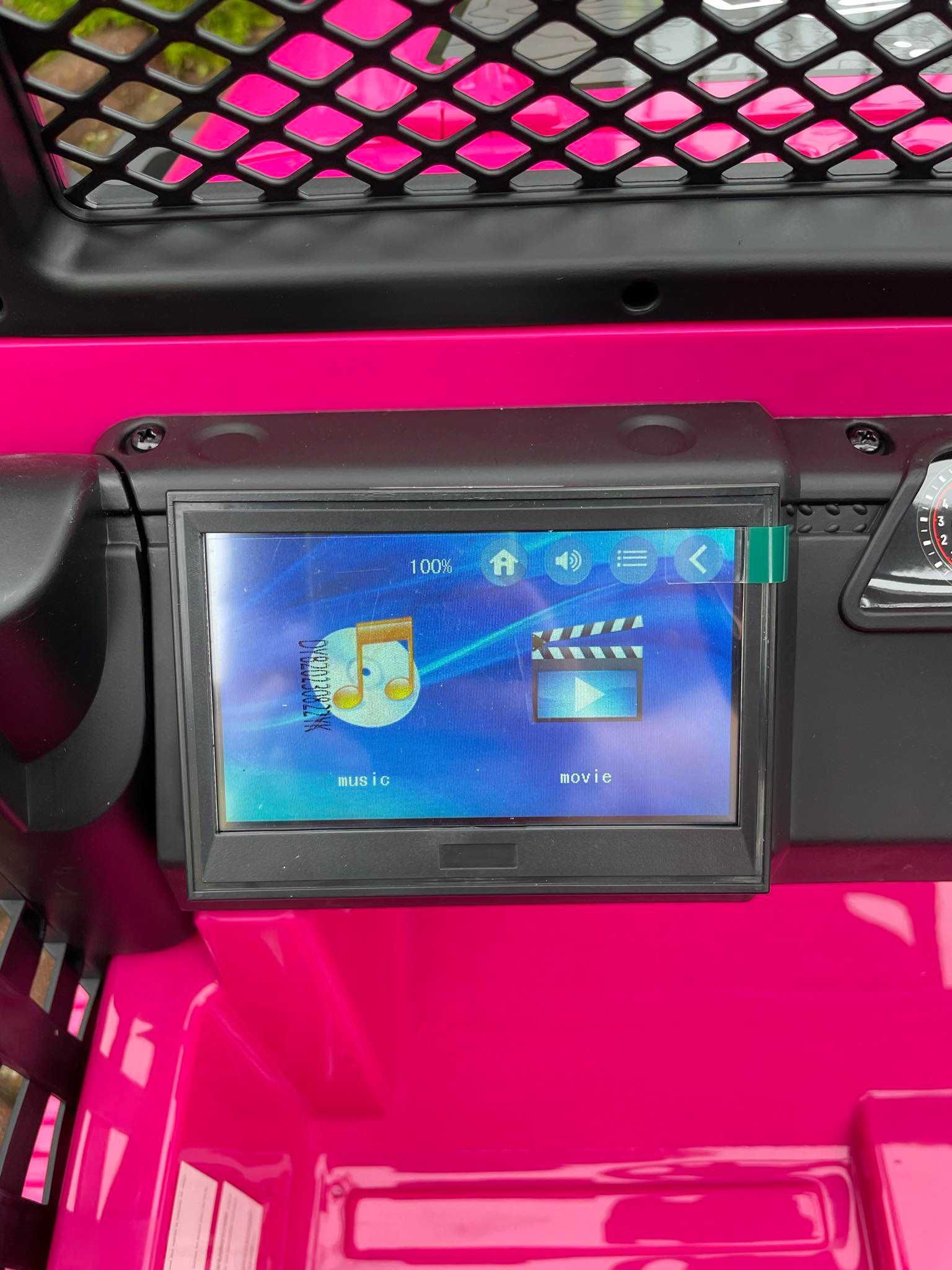 Auto na akumulator DUŻY JEEP Różowy DLA DZIECI 4×4 Samochód EVA MP4