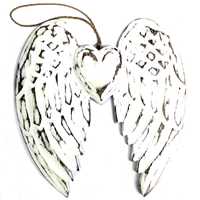 Ręcznie robione ozdobne skrzydła anielskie z sercem 24 cm