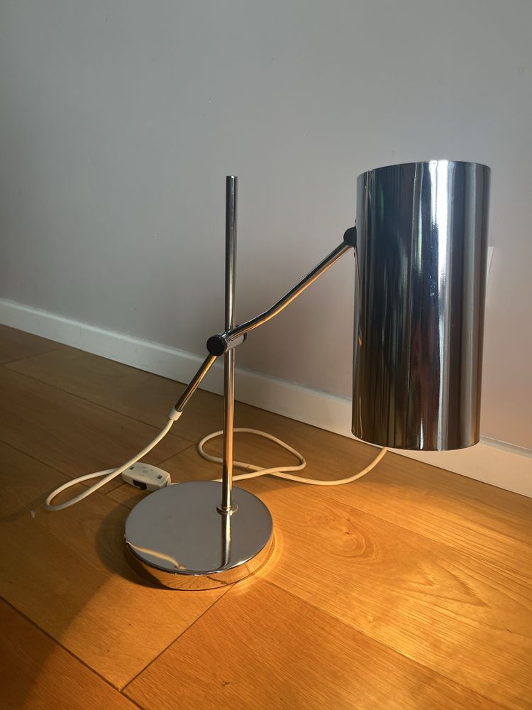 Lampa biurkowa Meos Warszawa PRL chromowana