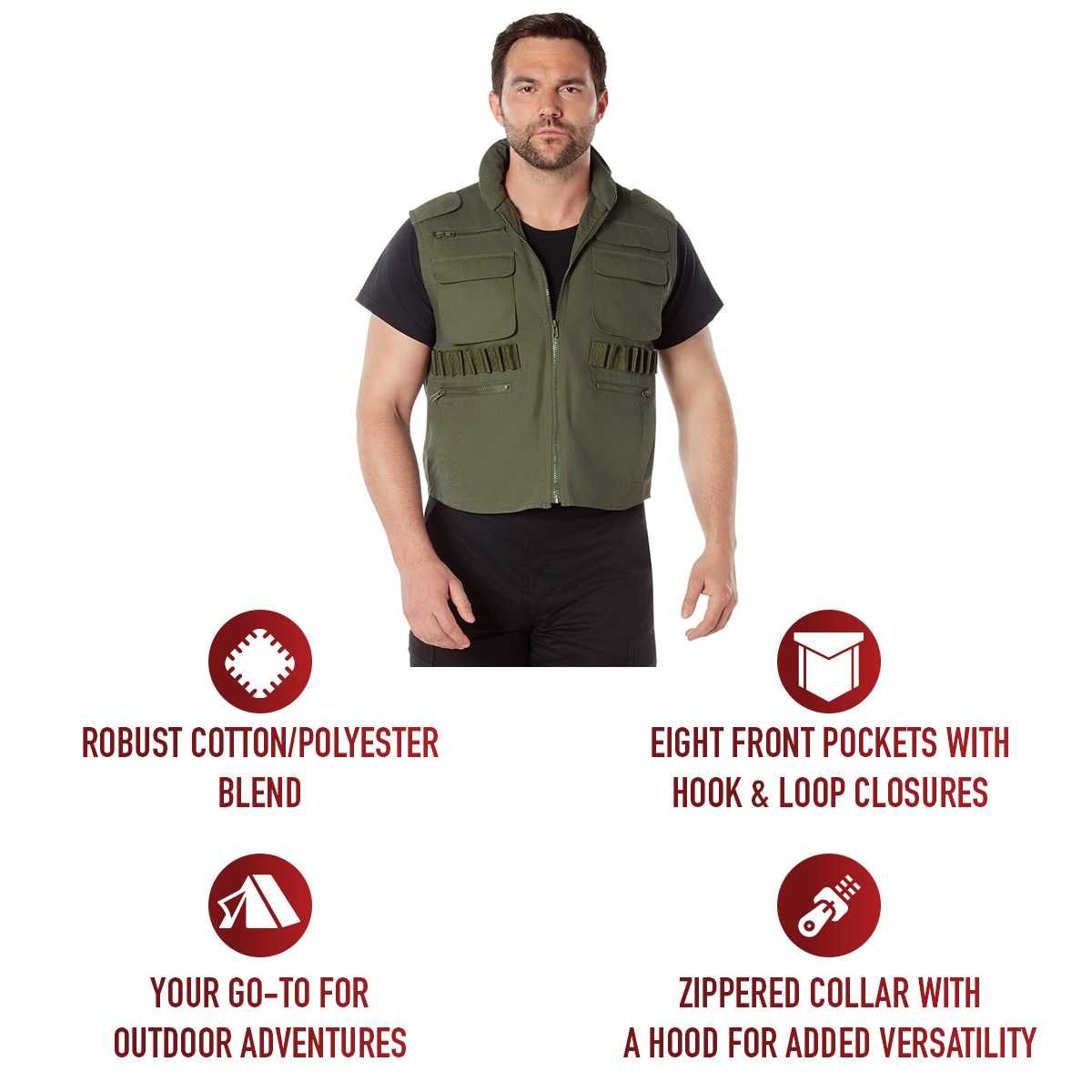 Жилет багатофункціональний Rothco Ranger Vest, оліва, розмір XL.