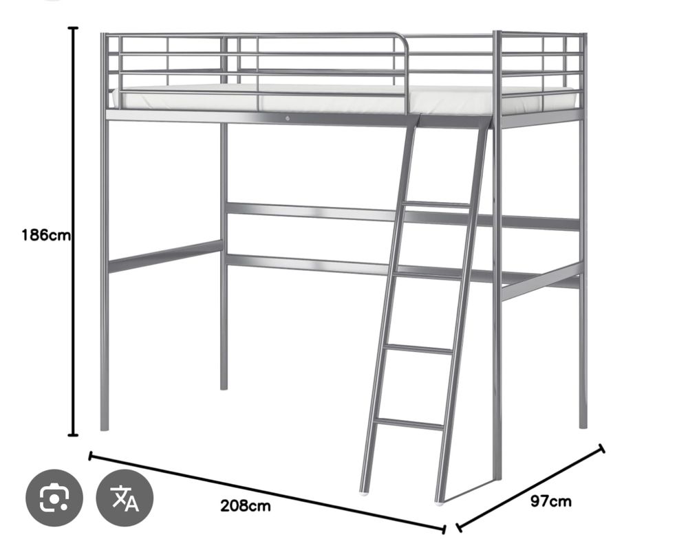 Beliche com secretária SVARTA de IKEA