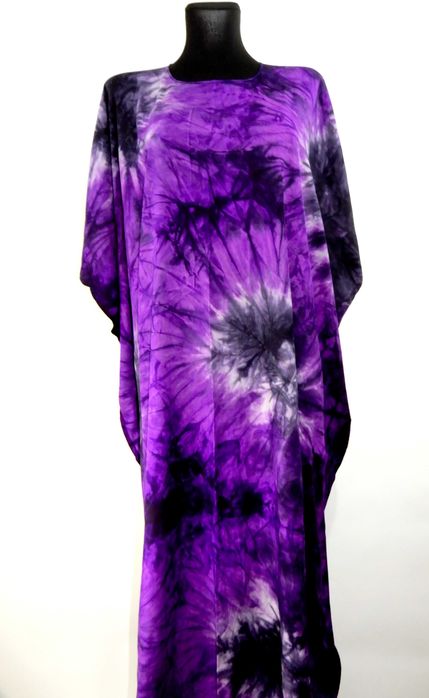 Długa sukienka plażowa maxi fioletowa oversize 38 40 M L