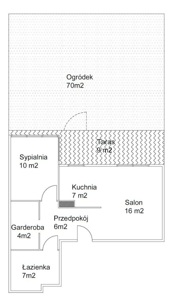 2 pokoje 50m2 z ogródkiem i miejscem w garażu