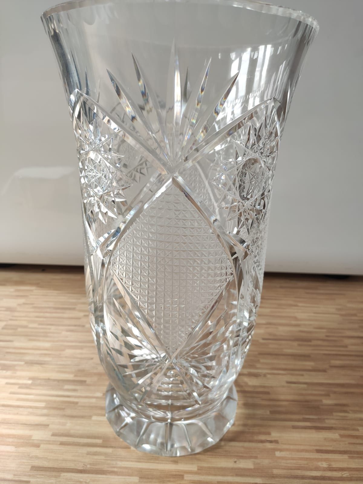 Kryształ z PRLu, duży wazon w idealnym stanie