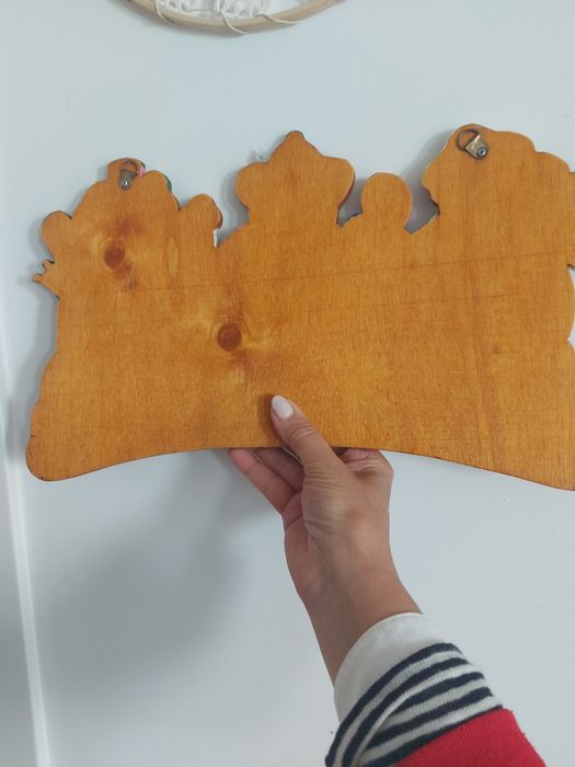 Cabide quádruplo de Madeira - 3 Ursinhos