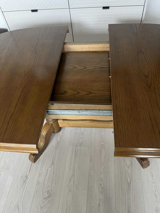 Stół drewniany rozkładany 125x92 + wkładka 42 cm – klasyczny, solidny