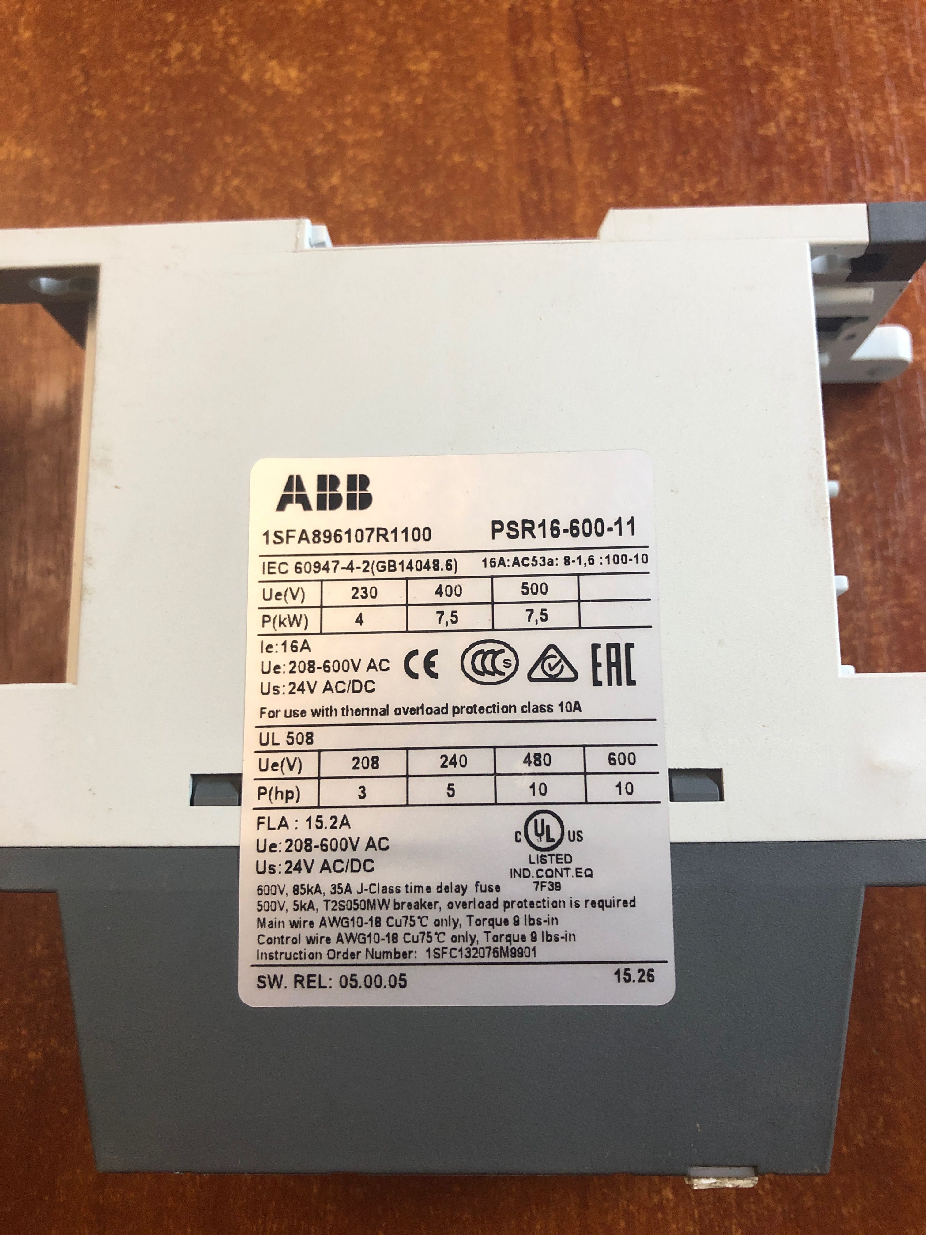 Плавный пуск ABB PSR16-600-11