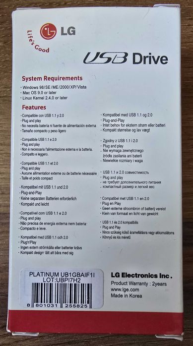 Elegancki pendrive firmy LG z 2007 roku
