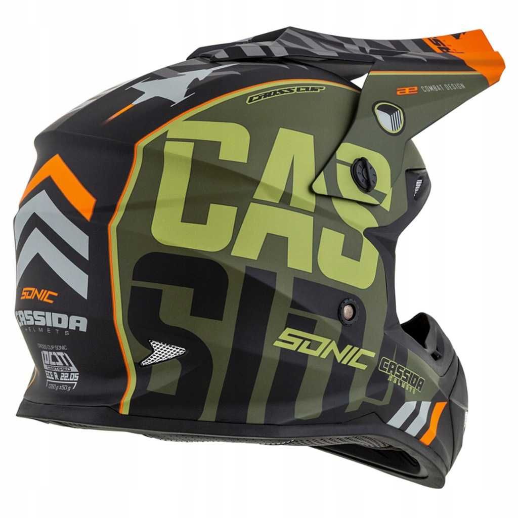 Kask Motocyklowy Cross SONIC Filtr weglowy + GOGLE