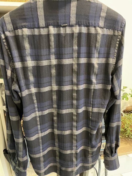 Camisa Antony Morato xadrez azul-cinza