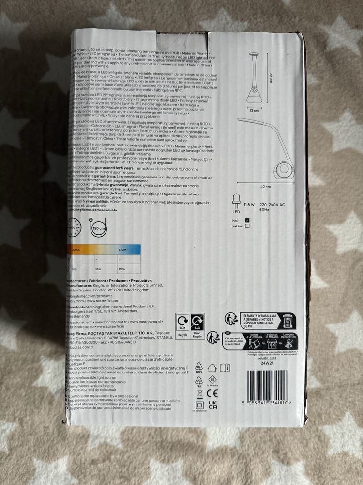 Lampka biurkowa LED Ouhoro GoodHome biała