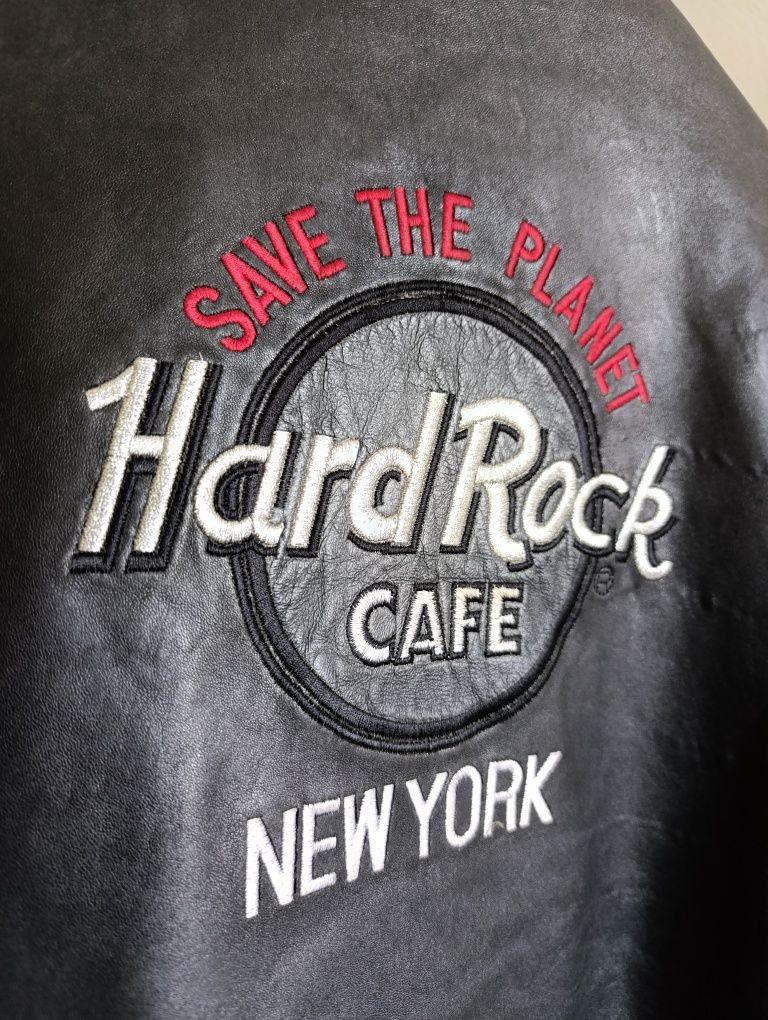Винтажная кожаная куртка косуха hard rock cafe new york
