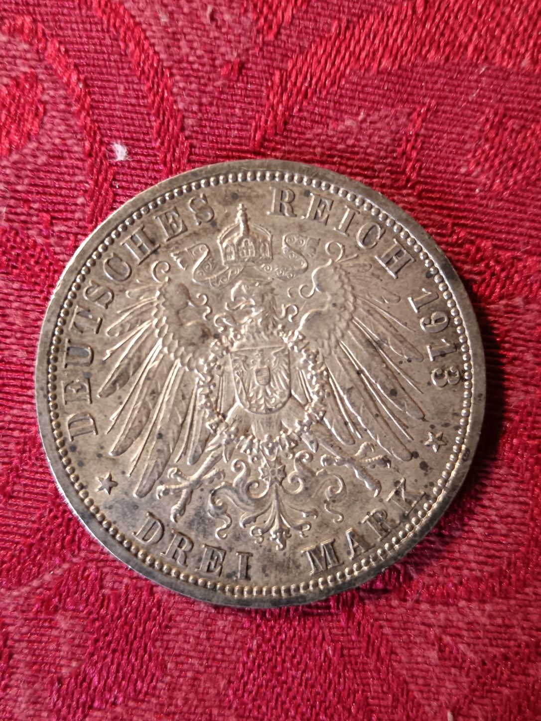 3 Marki - Kaiserreich Prusy 1913 - MUNDUR - Cesarz Wilhelm II