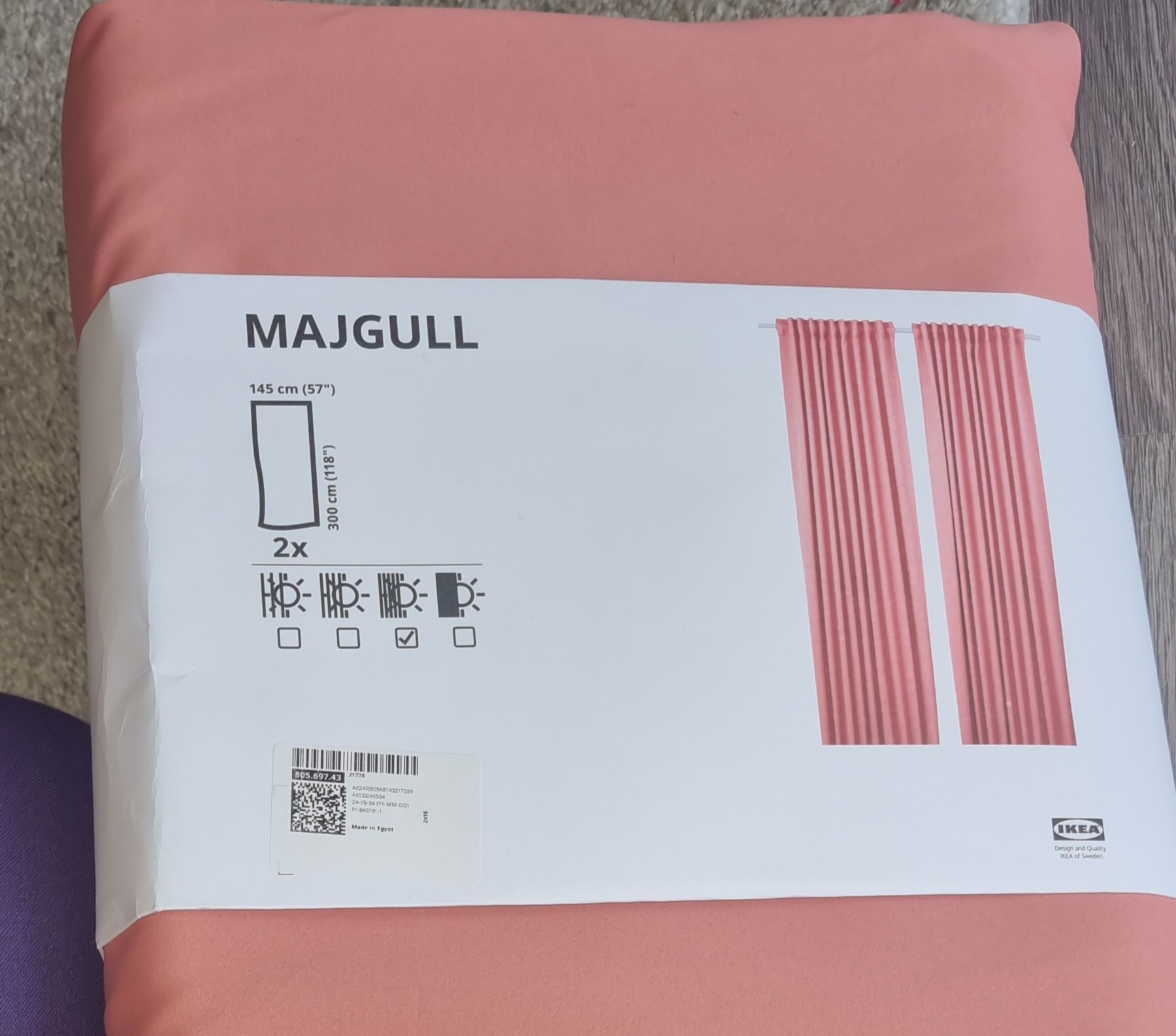 Nowe Majgull zasłony różowe / koralowe Ikea
