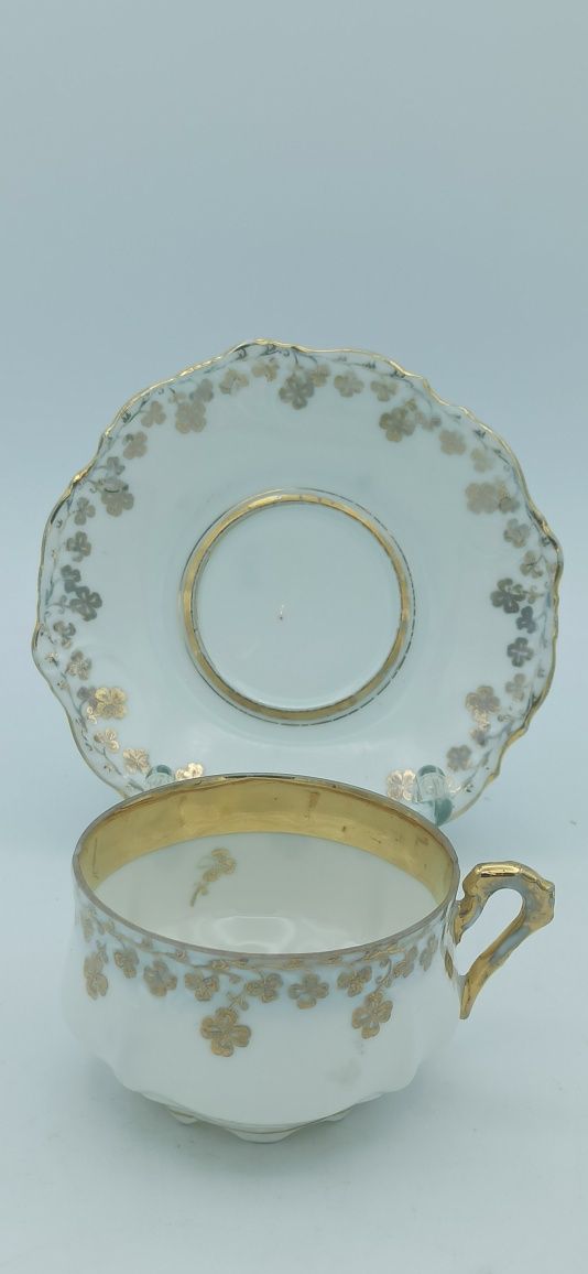 Porcelana Śląska OHME Szczawienko Filiżanka 145 ml Złota Konieczynka