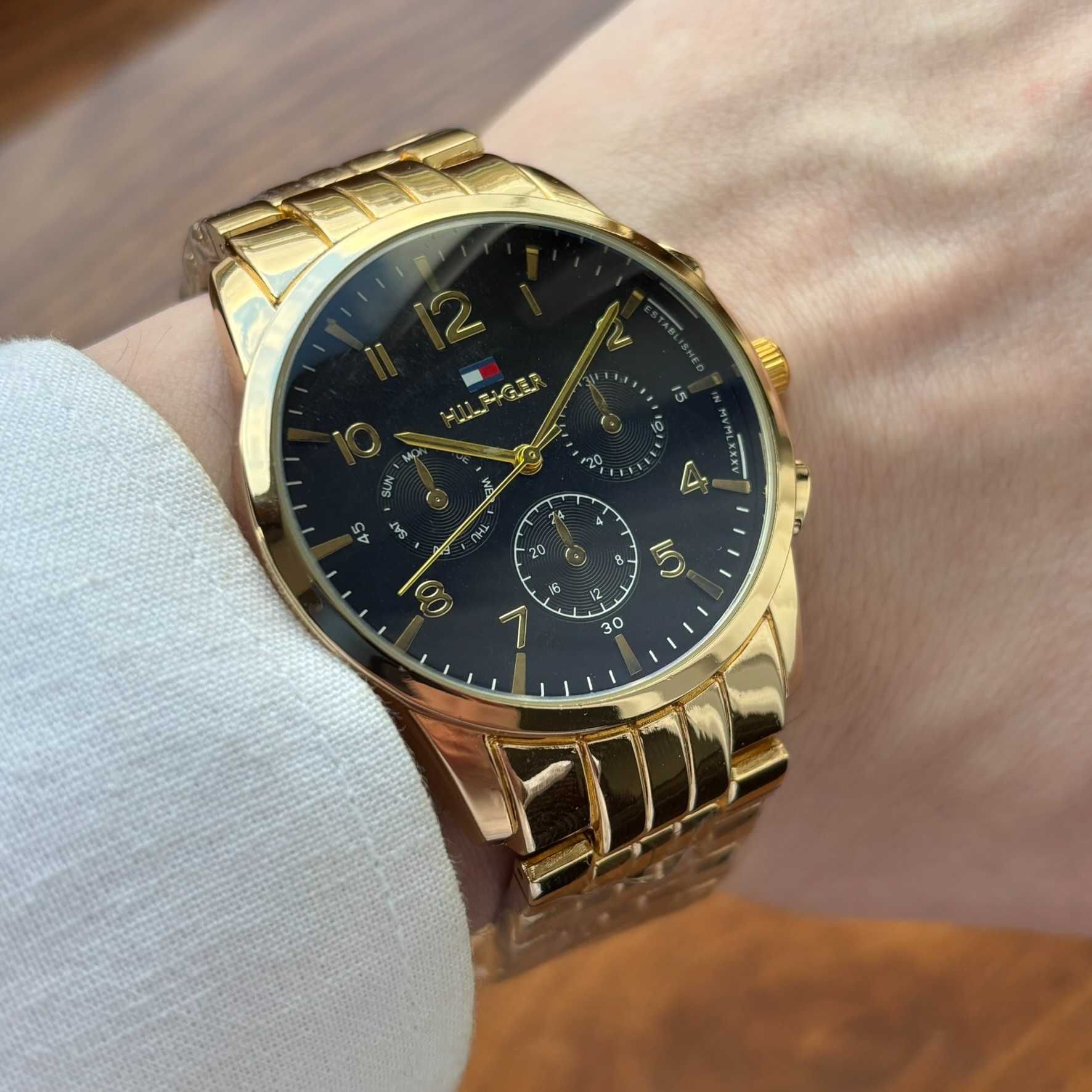 Хіт! Чоловічий годинник Tommy Hilfiger золотого кольору