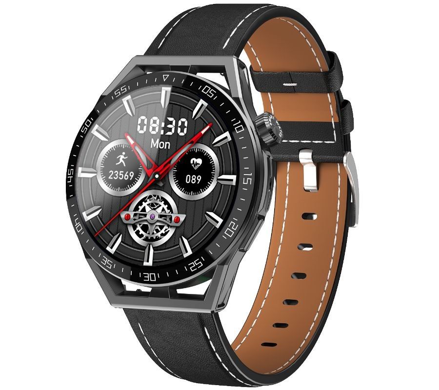 Smartwatch Rubicon RNCE88-1 Czarny + Pasek Skórzany / Silikonowy