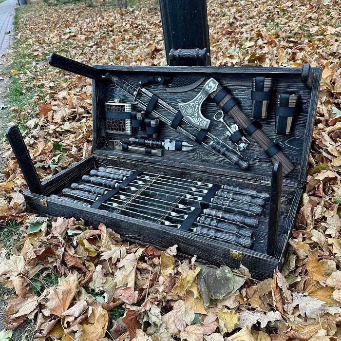 премиум подарок для мужчины, набор шампуров в кейсе, Шампура V.I.P