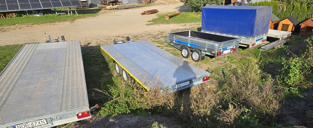 Wynajm przyczeka samochodowa z plandeką laweta z najazdami mocna borty