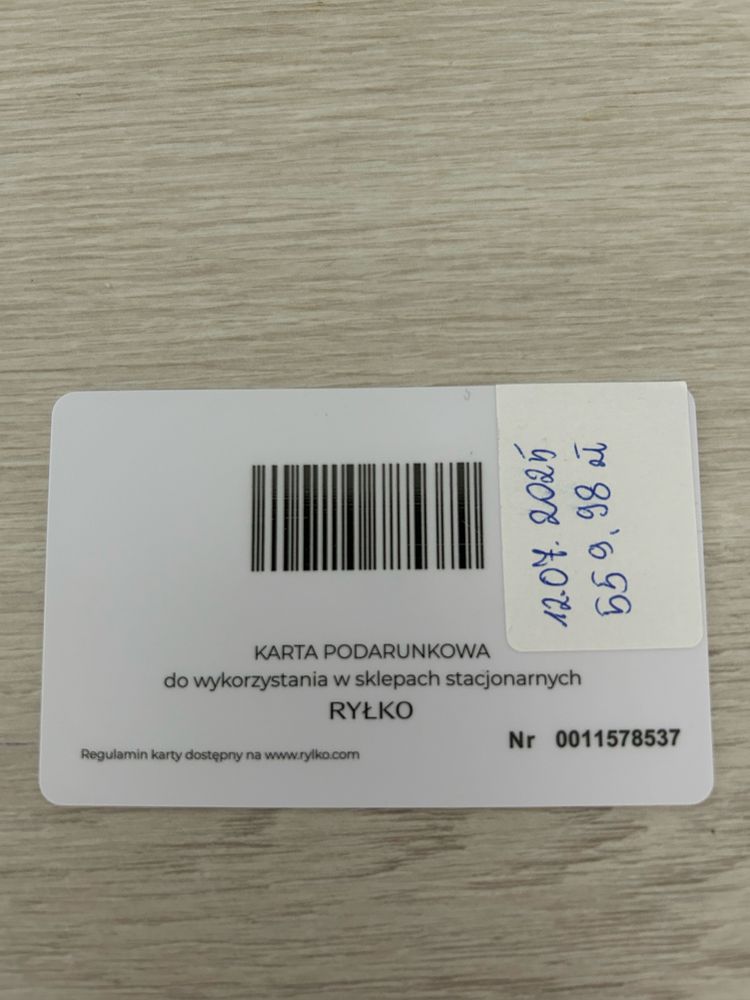 Karta podarunkowa ryłko