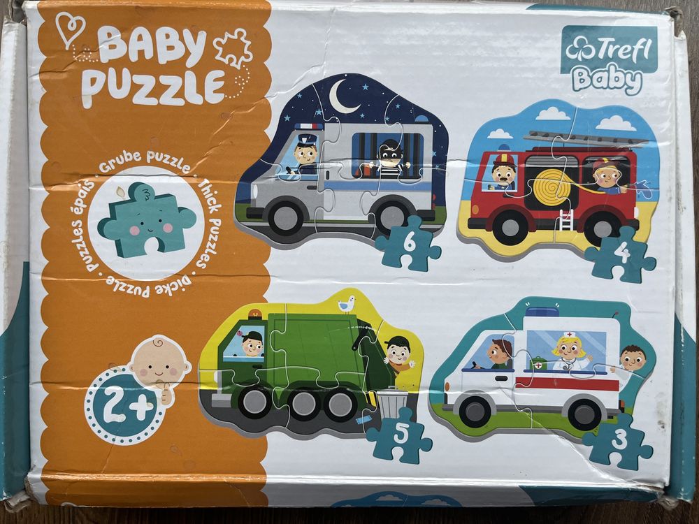 Trefl, puzzle, Baby Classic, Pojazdy i zawody, 3/4/5/6 el.