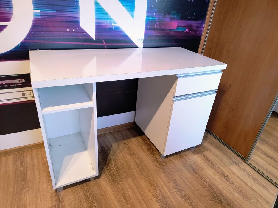 Biurko białe połysk 120cm