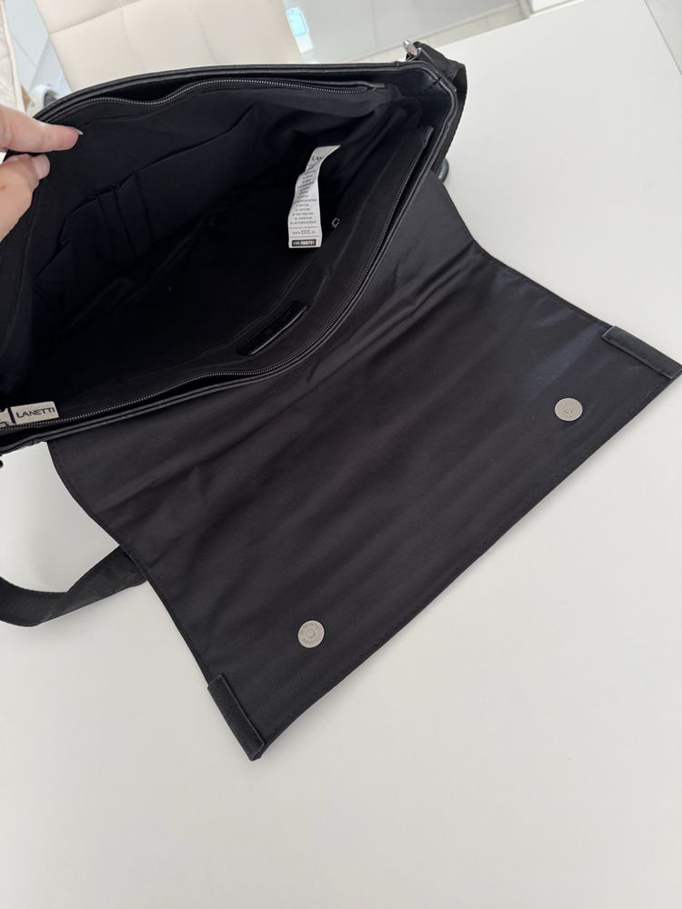 Lanetti męska elegancka torba do pracy, na laptopa, na ramię