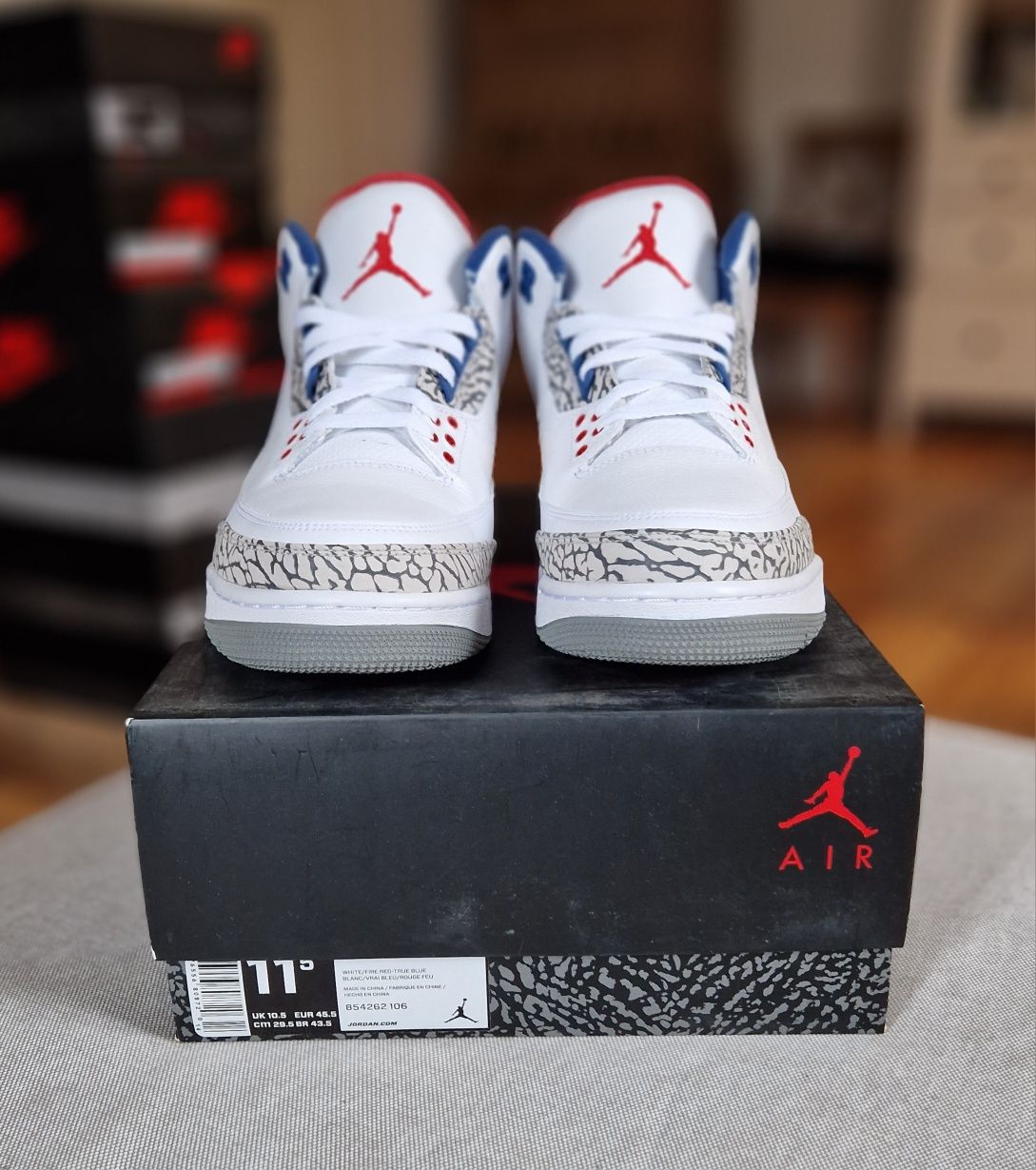 Nike Jordan 3 OG True Blue rozm 45,5 (11,5)