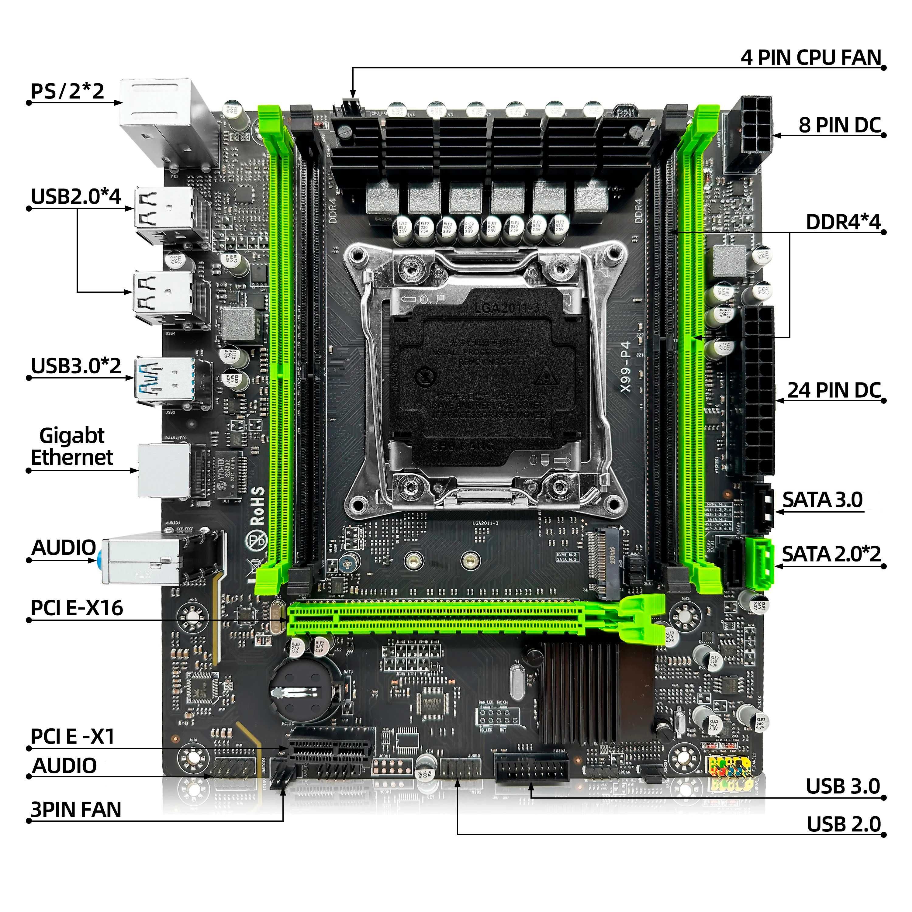 Игровой компьютер. XEON 2650v4, ZSUS X99 P4, 8Gb DDR4 ECC Ram