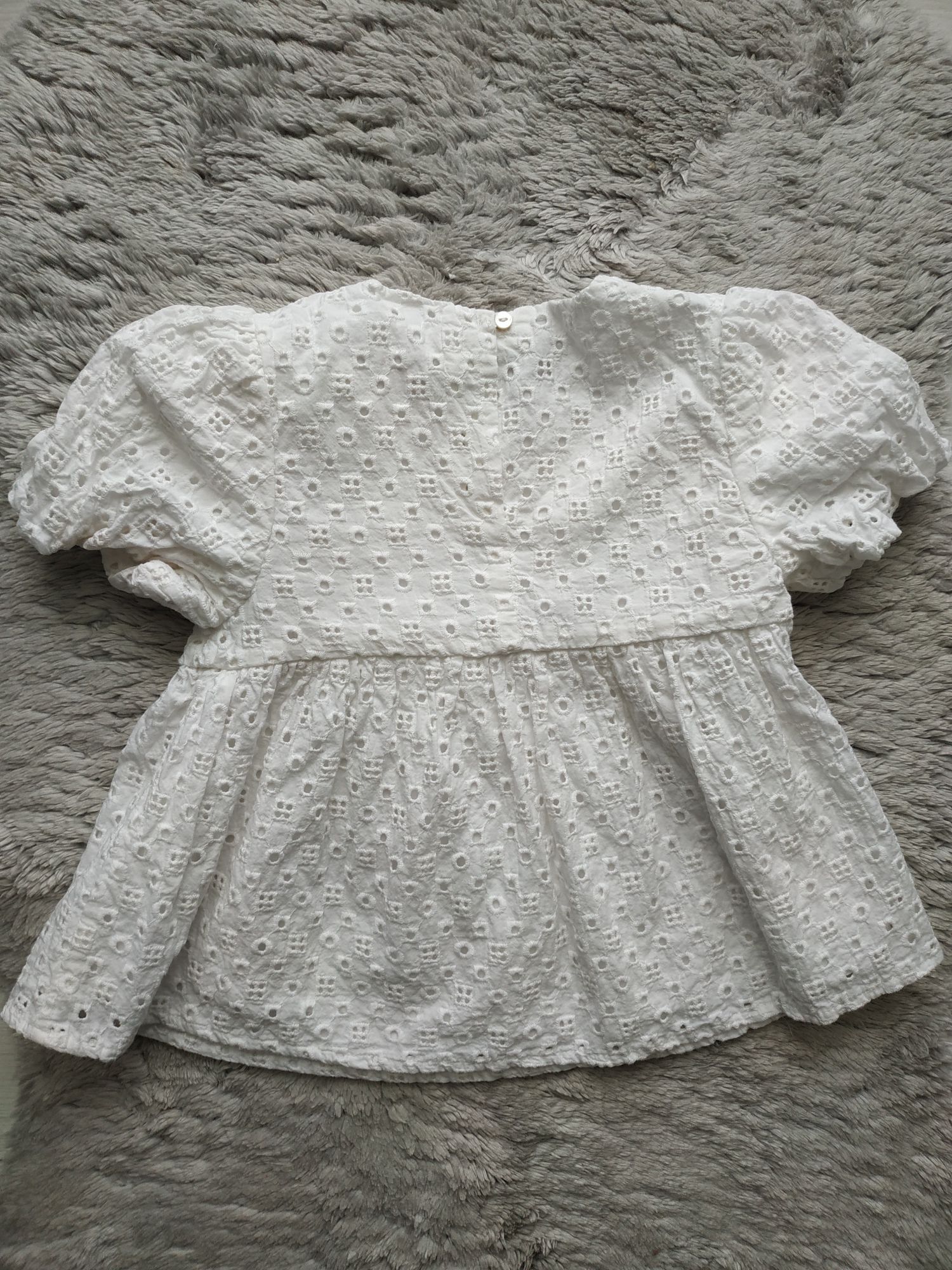 Biała bluzka/tunika na lato/ażurowa/Zara/r.92/98