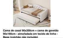 Cama dupla 90x200 (ambas c estrado incluid) LINHO beige.SEM colchao