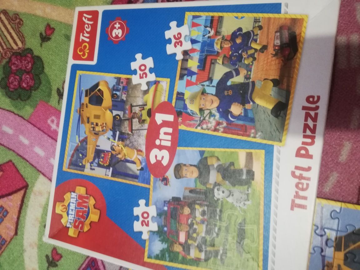 Puzzle strażak Sam 3 w 1 opakowaniu 3+
