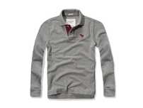 Abercrombie & Fitch Long Sleeve Big Icon Polo Gray Muscle XL