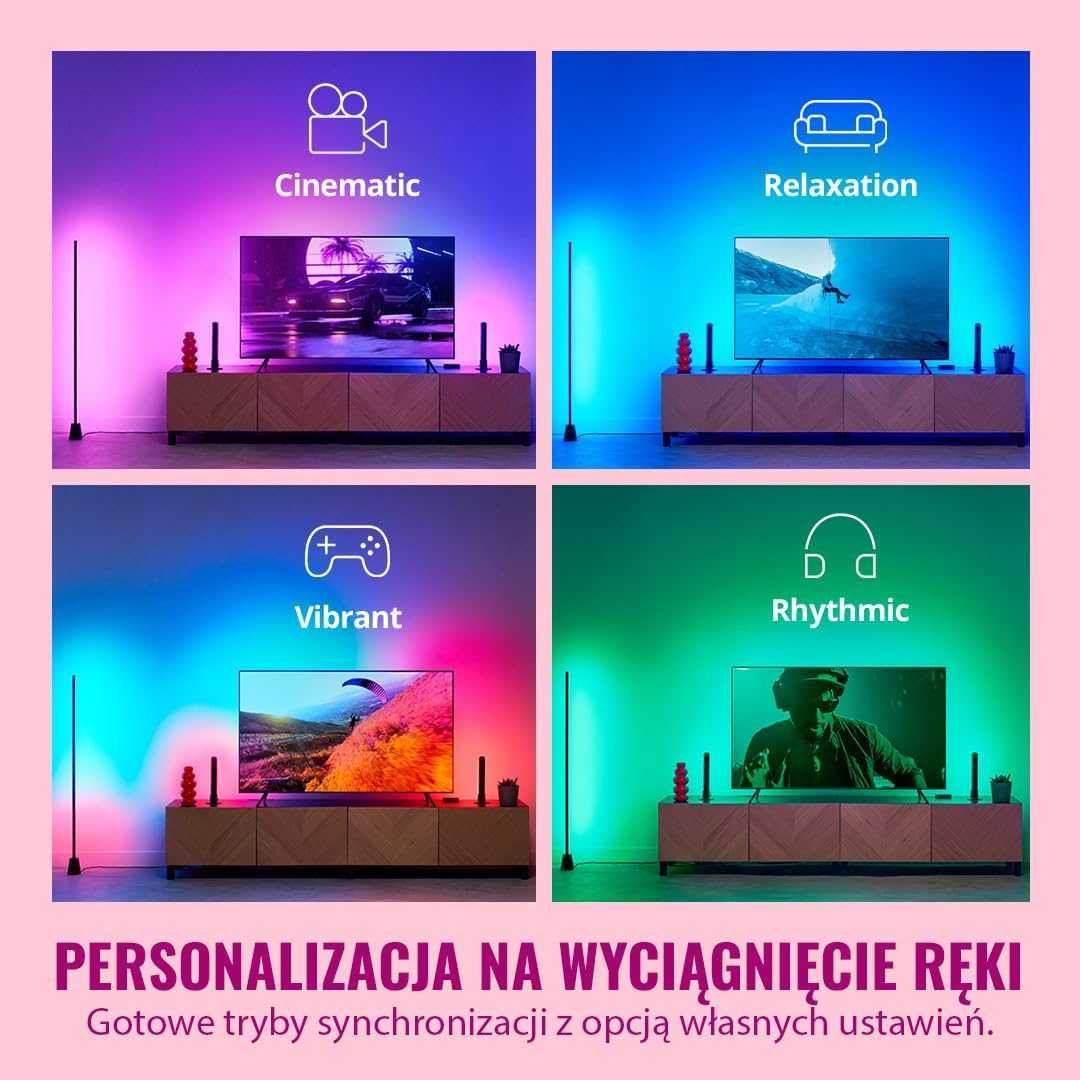 WiZ HDMI Sync Box Taśma LED RGBIC 4K 60Hz do TV 75–85" Google Alexa