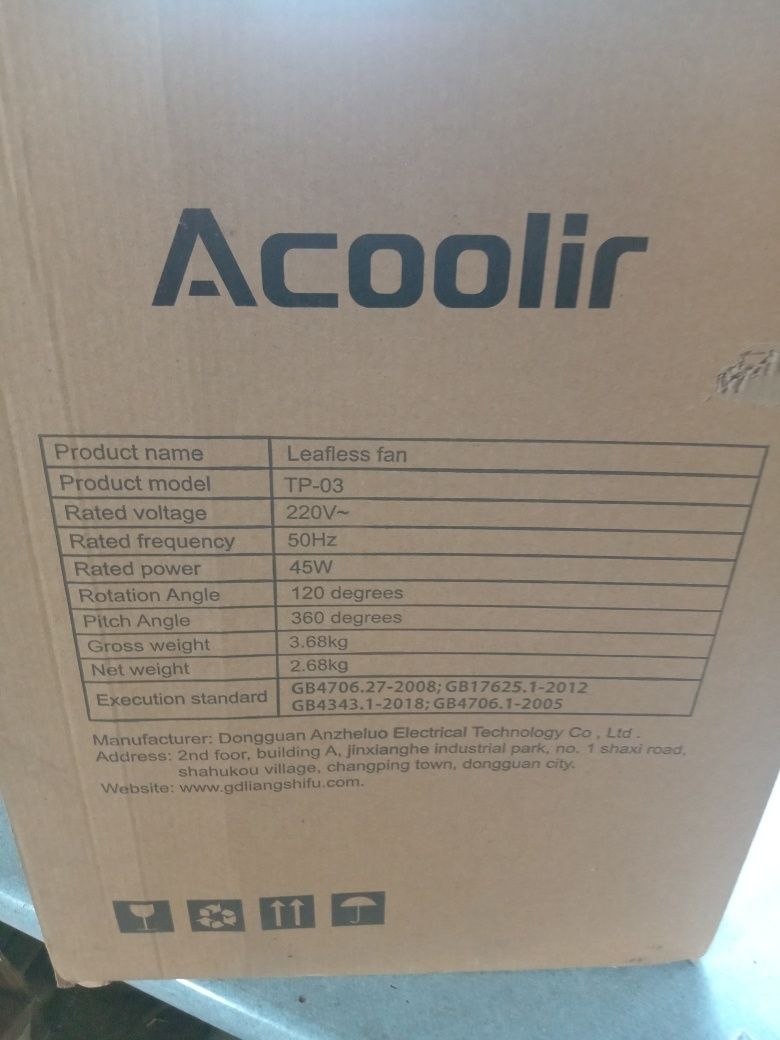 Acoolir Cichy wentylator kolumnowy z technologią Air Multiplier TP-003