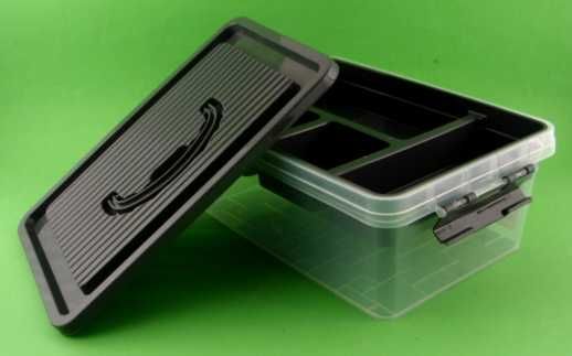 Pojemnik plastikowy z uchwytem rączką i przegrodą pudełko  5L